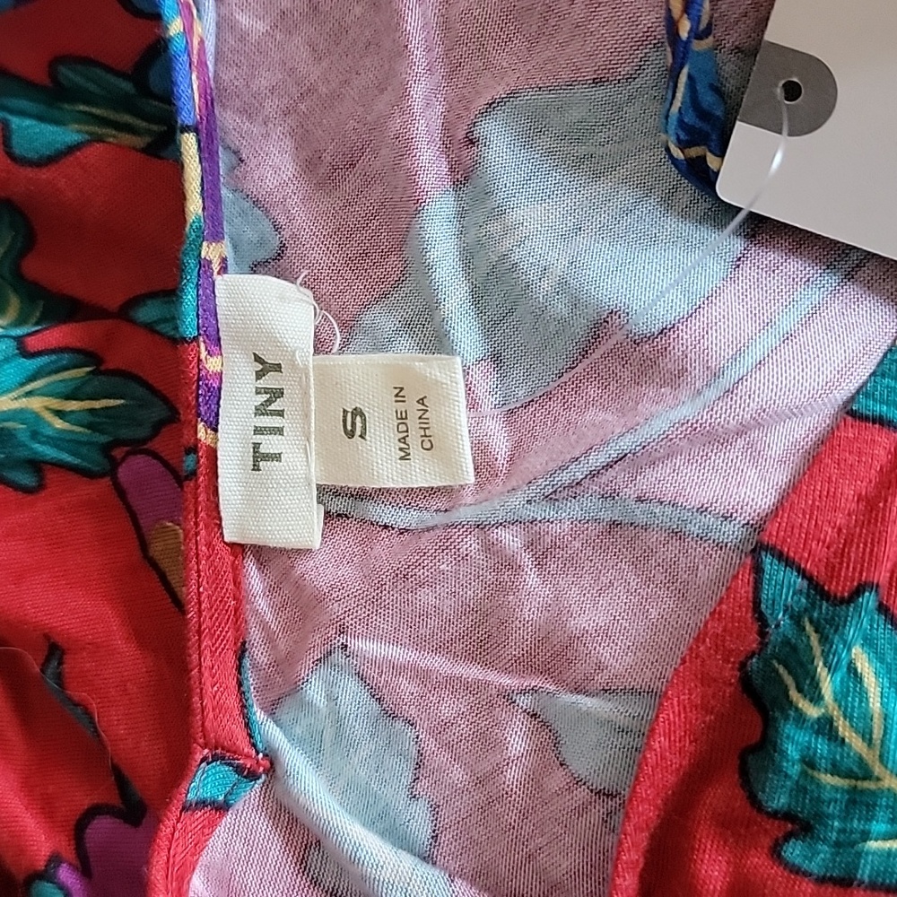 ANTHROPOLOGIE TINY RED FLORAL NEW NWT SHIRT TOP TANK SMALL S - Picture 6 of 7